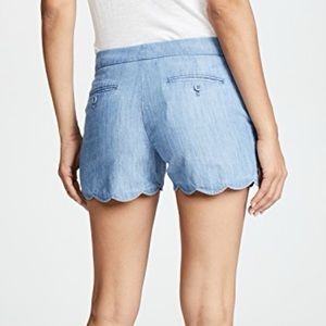 CLUB MONACO Scalloped Chambray Jean Shorts